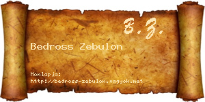 Bedross Zebulon névjegykártya